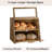 Jamilette Acacia Wood Double Layer Bread Box