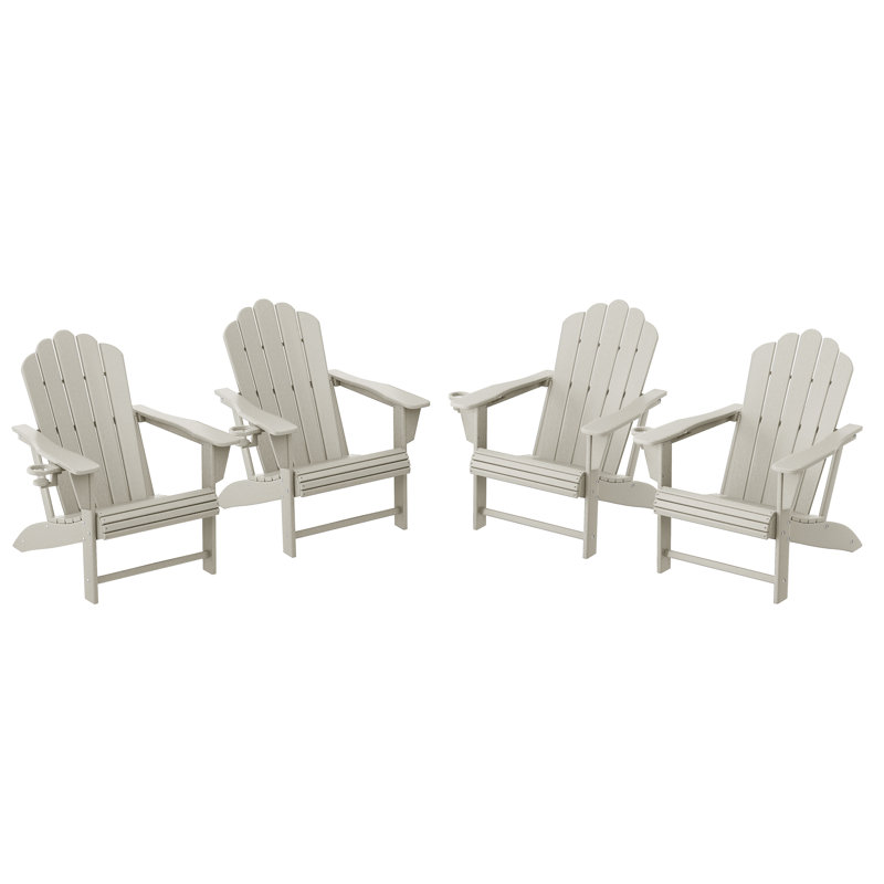Outdoor Poly Adirondack Chair (Set Of 4), Beige