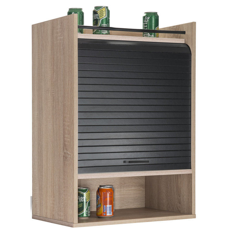 Eoin 76.6cm Kitchen Pantry, Oak/Black