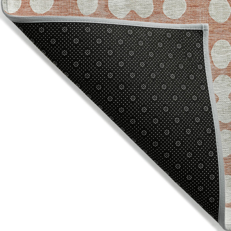 Tapis d'extérieur lavable abstrait saumon et ivoire 10 pi x 14 pi