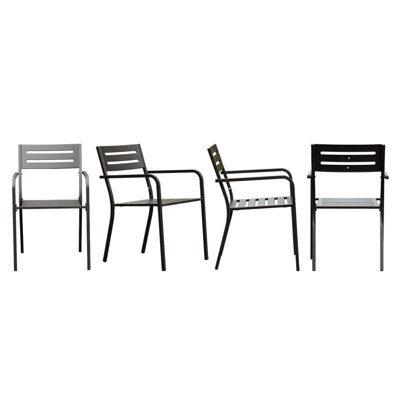Outdoor Metal Patio Single Dining Chair Set of 4 by Lark Manor