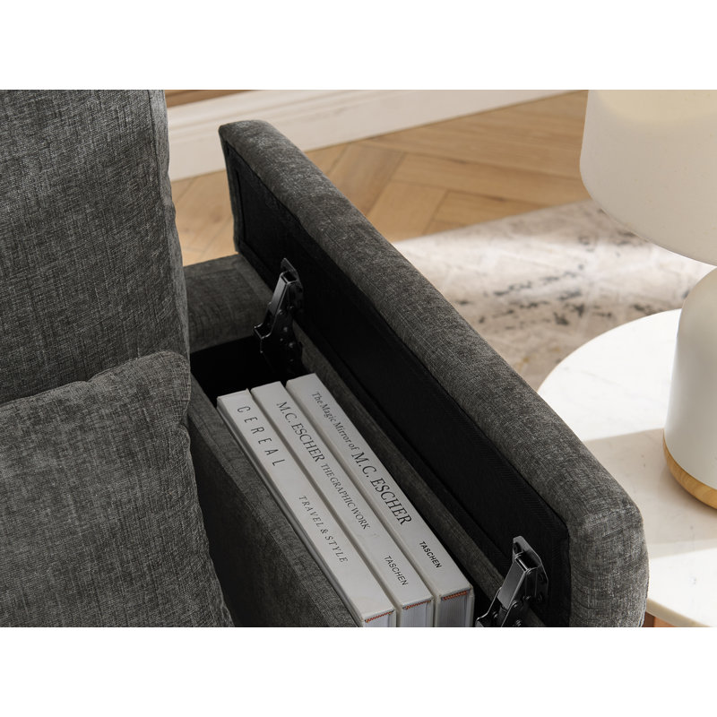 Fauteuil en chenille de 37 po de largeur avec dossier réglable et port USB, Gris