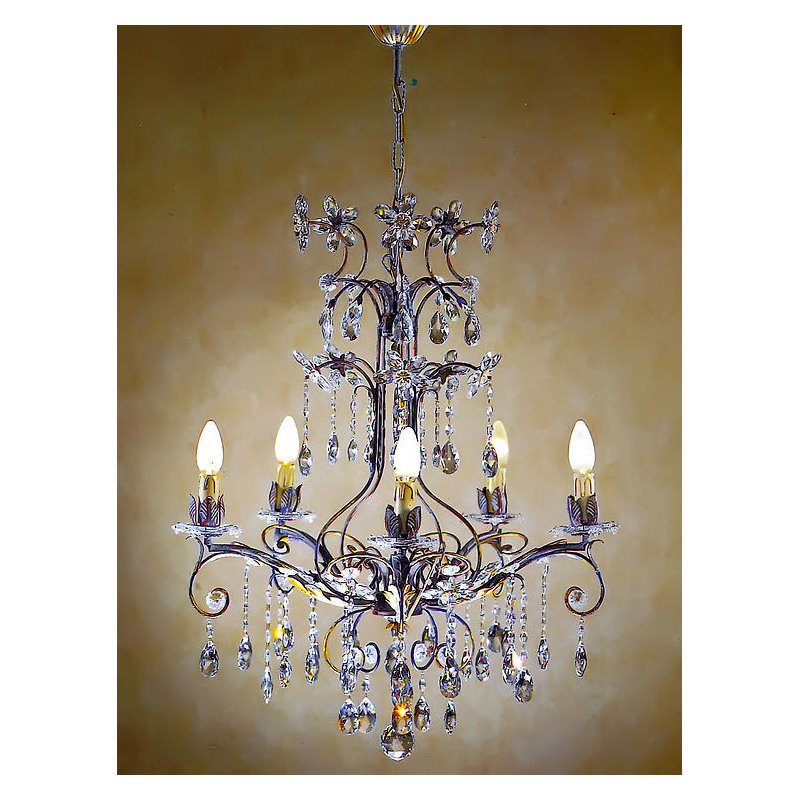 5 - Light Candle Style Empire Chandelier, Bohemian