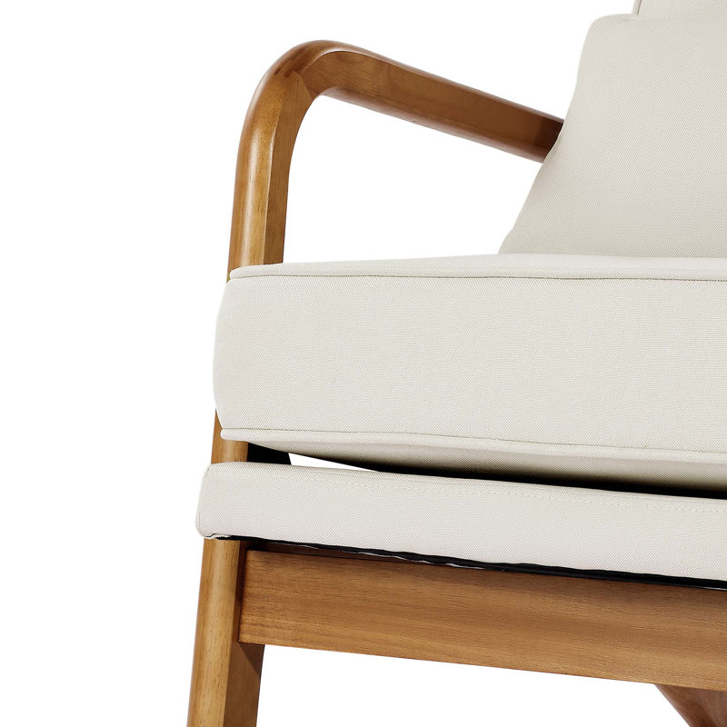 Chaise d'appoint Mid-Century moderne en lin avec support ergonomique