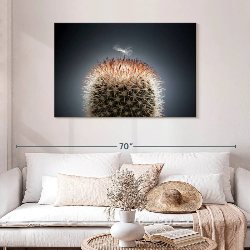 Harnek Dandelion Seed On Cactus, 30" H x 45" W