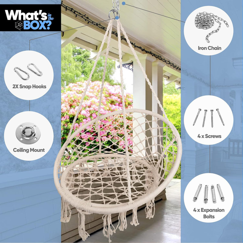 Balancelle en macramé pour l'intérieur et l'extérieur Claes