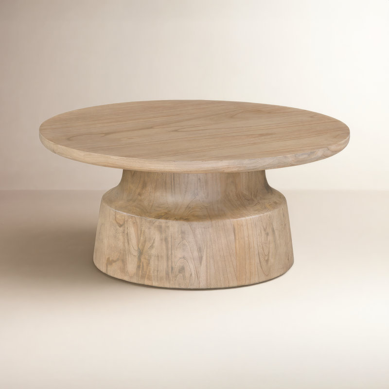 Rhys Solid Wood Single Coffee Table, Antique Black