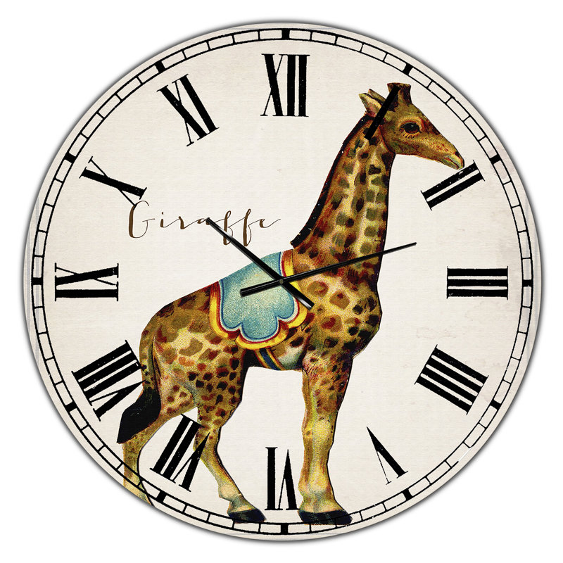 Horloge murale surdimensionnée girafe, Moyen