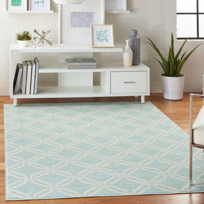 Tapis géométrique turquoise / turquoise Garnier