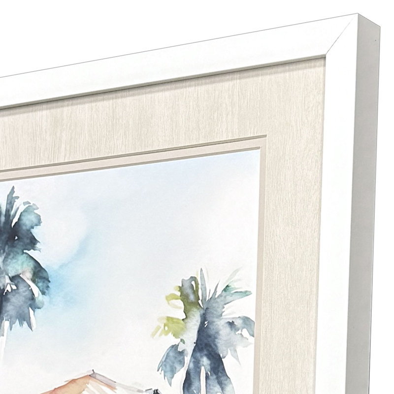 Boho Beachy, art encadré bleu