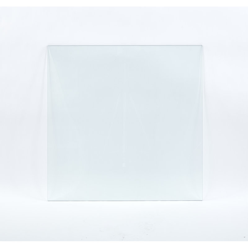 Plateau en verre trempé transparent, carré de 80 cm