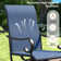 Patio dining set with 60" Round Metal Dining Table and 8 PVC-coated polyester Swivel Chairs