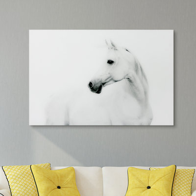 Cheval blanc, impression sur verre