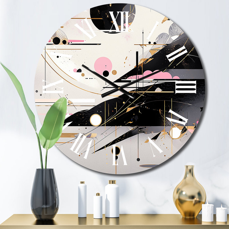 Horloge murale rose et noire, Moyenne