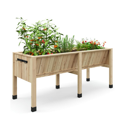 Jardinière surélevée 183 x 66 x 76 cm, support en bois pour jardin, terrasse ou balcon, avec pieds, capacité de charge 136 kg