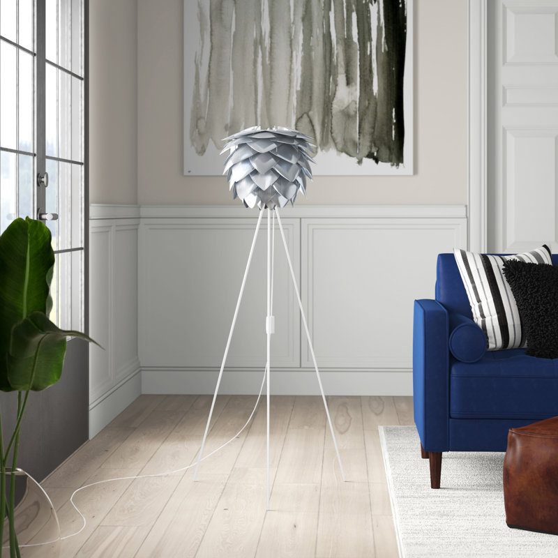 52.4'' Tripod Floor Lamp, White, White