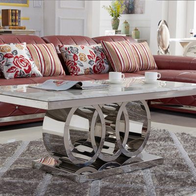 European-style square marble coffee table