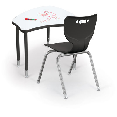 Hierarchy Shapes HPL Whiteboard Single Desk and Chair Set
