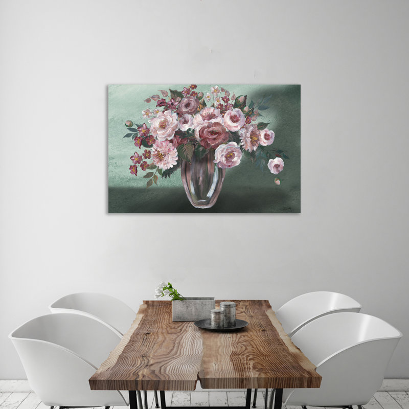 Impression romantique sur toile «Romantic Moody Florals Still Life», H 40 po x l 60 po x P 1,5 po