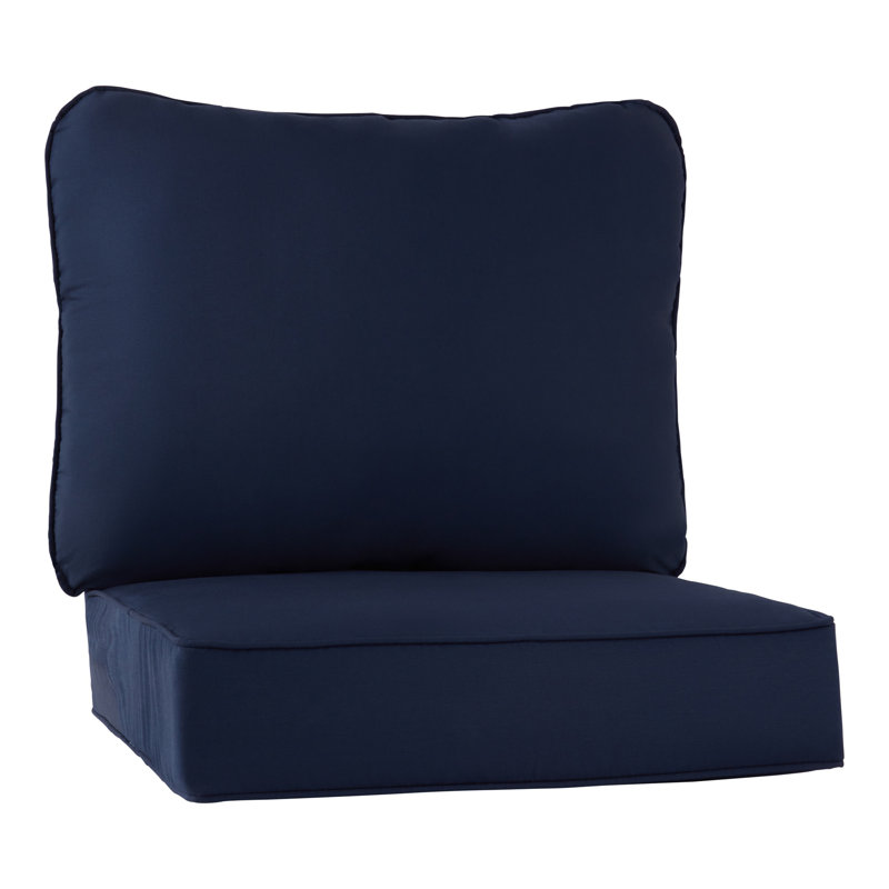 Outdoor 2-Piece Deep Seat Cushion Set, Navy