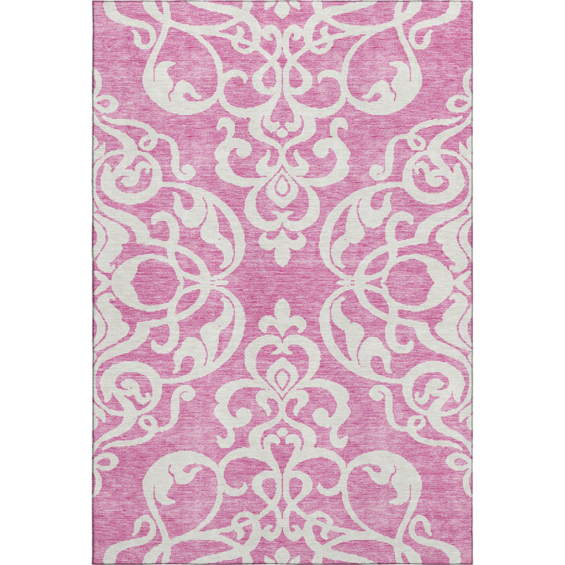 Premium Machine Washable Prisco Blush Rug, Rectangle 5' x 7'6"