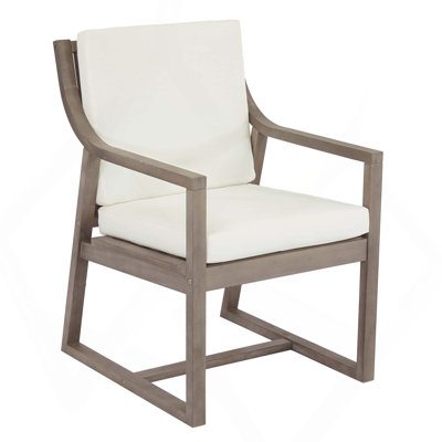 Fauteuils d'extérieur modernes en bois avec coussin pour patio