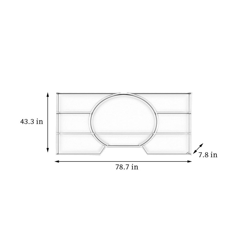 Klowey, H 43,3 po x l 78,7 po x P 7,8 po, Noir, noir, noir, noir
