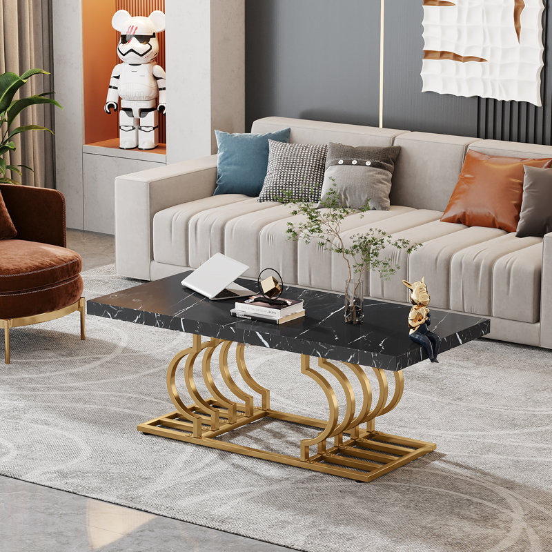 Coffee Table, Black, Gold