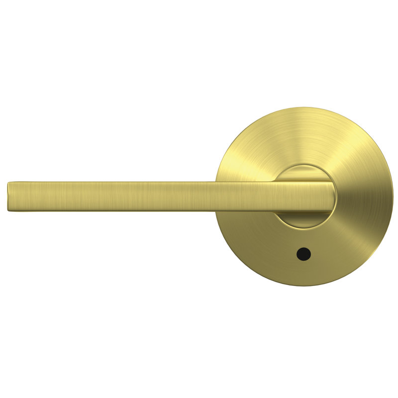 Latitude Custom Hall-Closet and Bed-Bath Door Lever with Kinsler Trim, Satin Brass