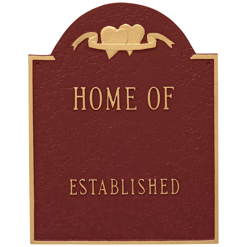 Sign Plaque, Brick Red/Gold