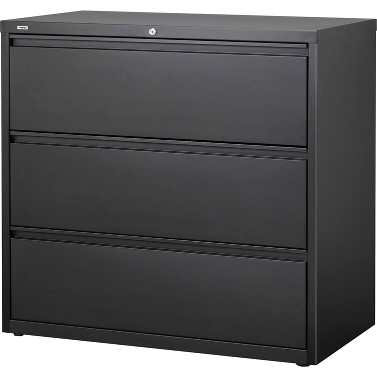 Lorell SOHO 3-Drawer Vertical File Cabinet, Black