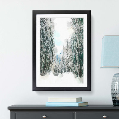Winter Trail in Abstract - Picture Frame Graphic Art Print