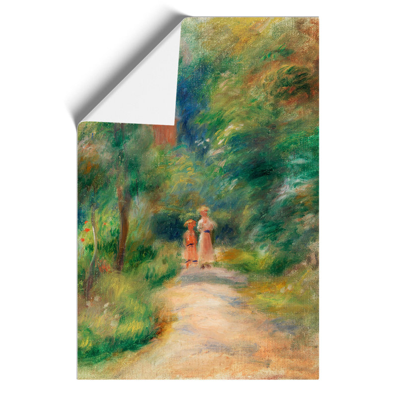 Two Figures on a Path by Pierre Auguste Renoir - Frameless Print, 59cm H x 42cm W x 0.1cm D