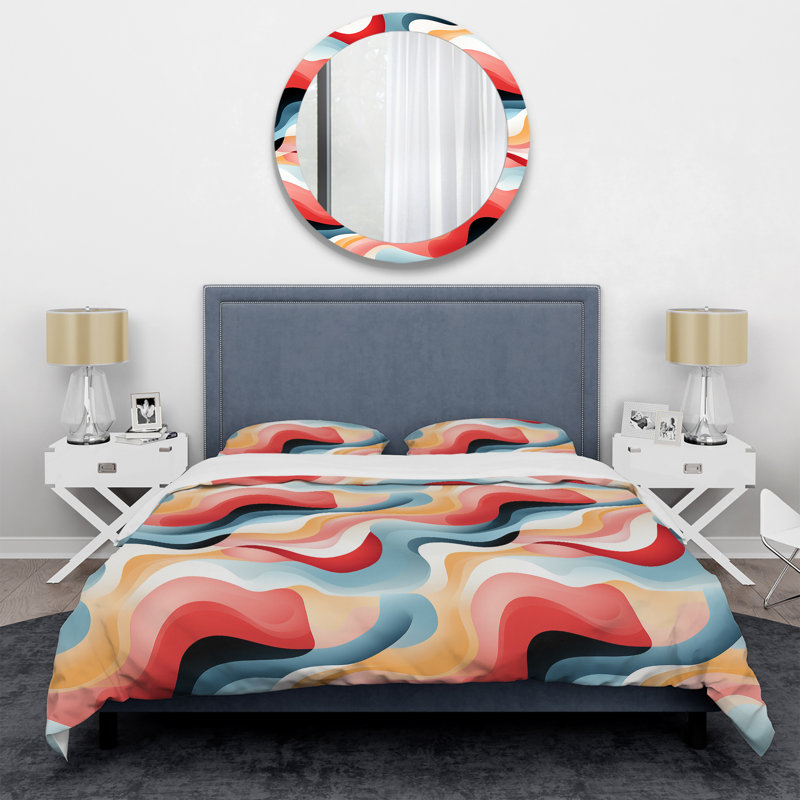 Minimalist Abstraction VII - Ensemble de housse de couette géométrique - Microfibre de polyester