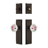 Nostalgic Warehouse New York Entry Set with White Rose Porcelain Knob