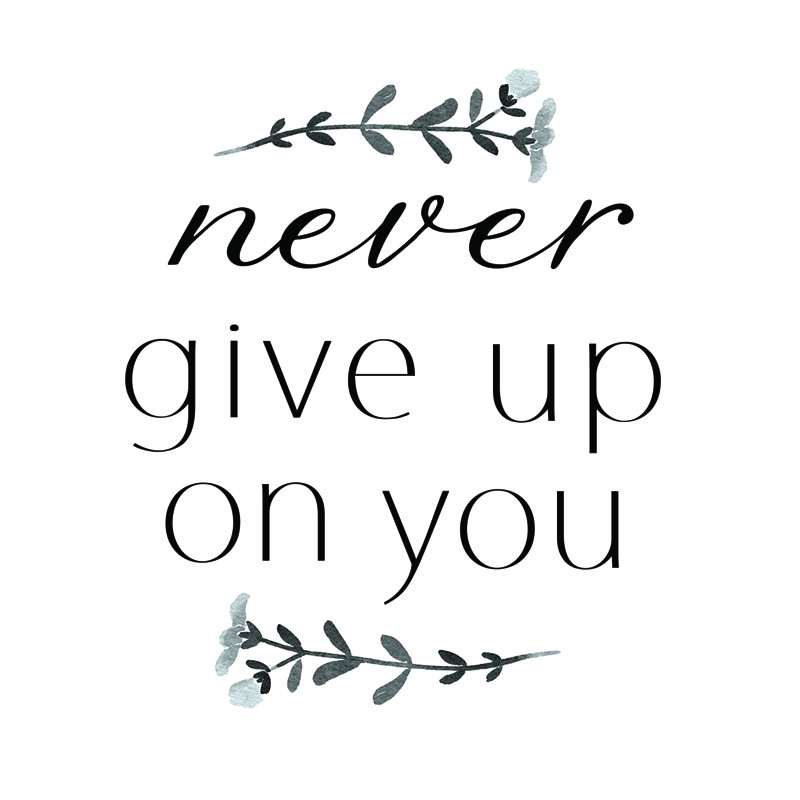 Never Give Up You - Wrapped Canvas Art Prints, 30cm H x 30cm W