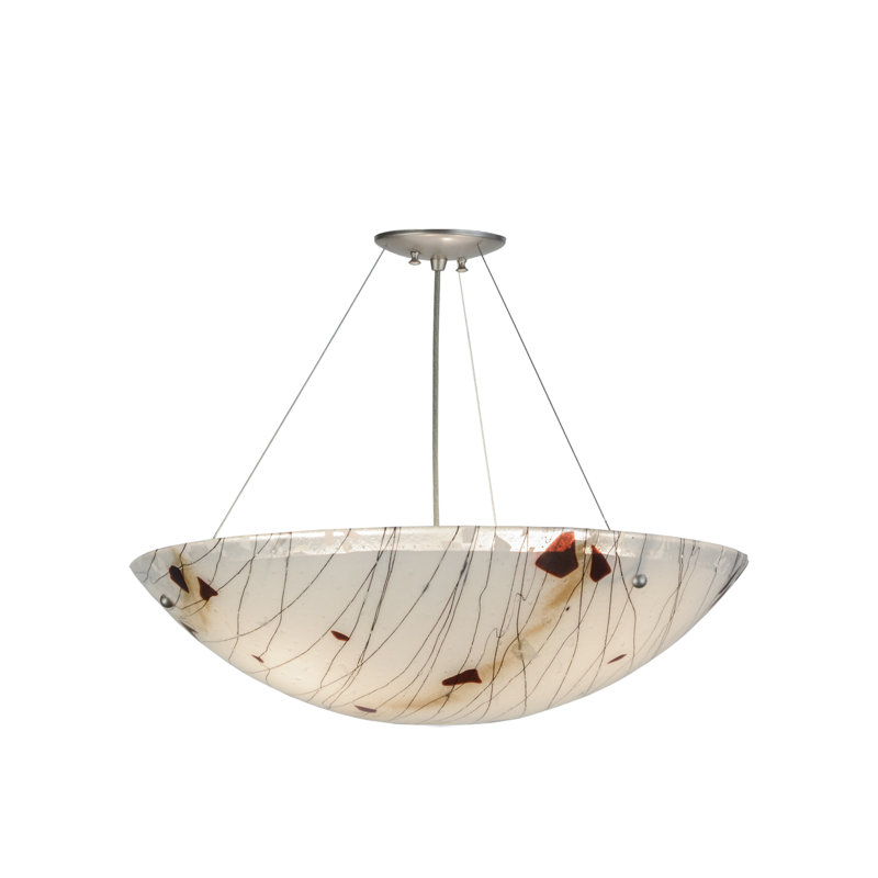 Brushed Nickel 3-Light Glass Globe Indoor/Outdoor Pendant