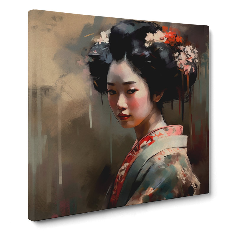 Geisha Post-Impressionism No.1 - No Frame Print, 35cm H x 35cm W x 3cm D