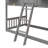 Grey Twin Over Twin House Bunk Bed Roof Guardrails Ladder-2024397217