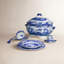 Spode Blue Italian Vegetable Dish, Covd 12"