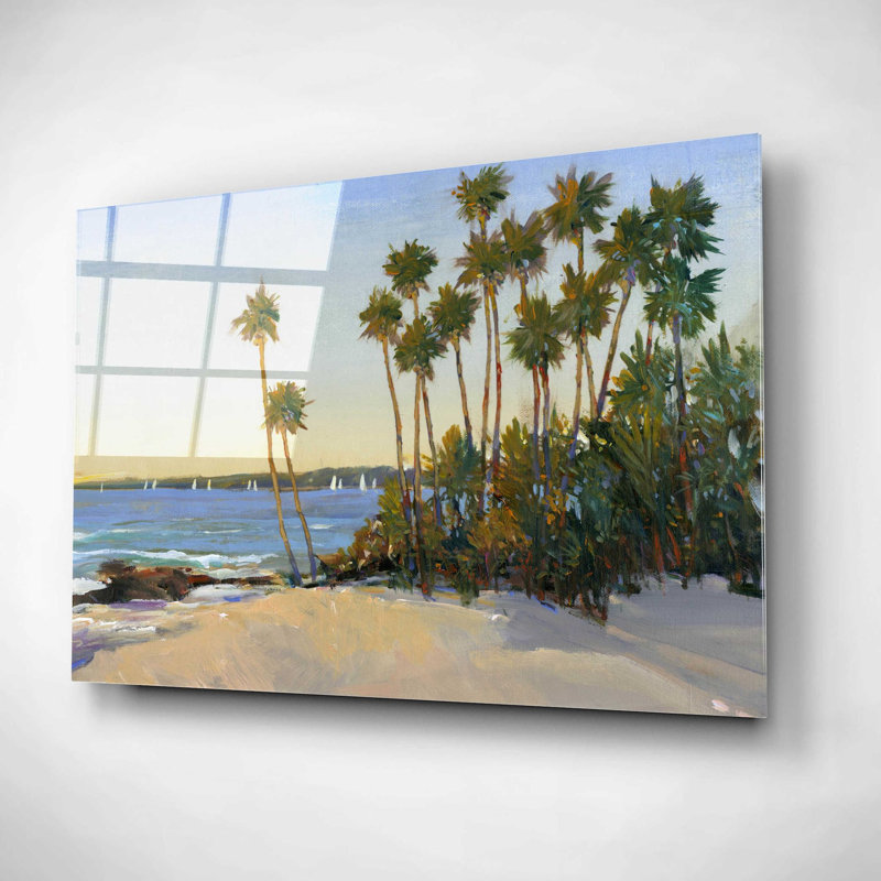 «Distant Shore I» par Tim O'Toole, art mural en verre acrylique, H 12 po x l 16 po x P 0,13 po