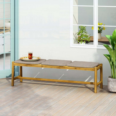 3 Seater Outdoor Bench with Rustic Design and Durable Acacia Wood, Perfect for Enhancing Any Outdoor Space