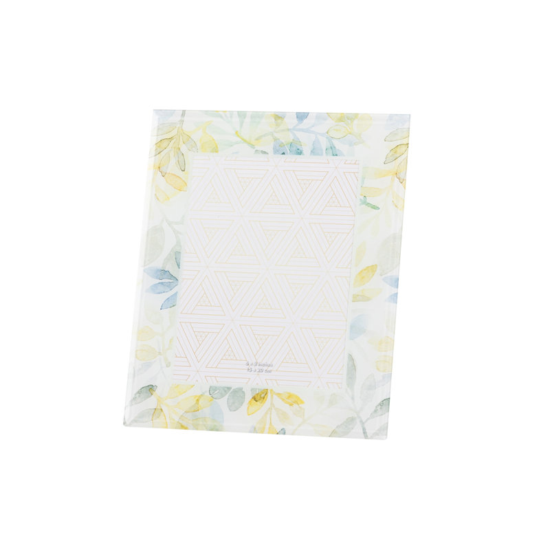 Foil Printing Glass Photoframe, 28 cm H x 23 cm W x 2 cm D