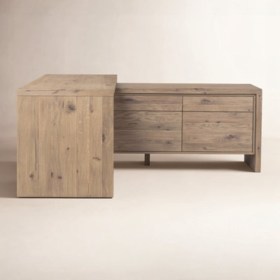 70" Oak Rotating Executive Desk