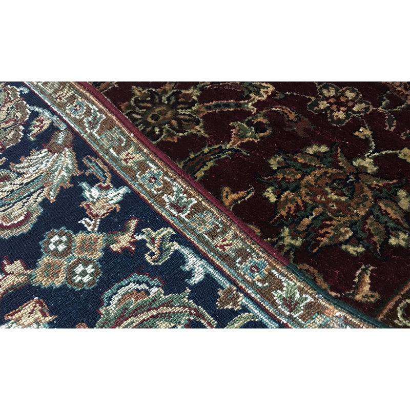 Sona Wool Oriental Area Rug in Red/Navy