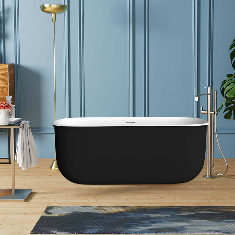 63"L x 30"W Freestanding Soaking Acrylic Bathtub