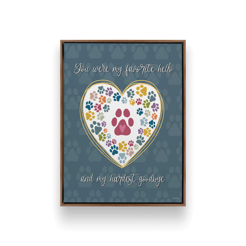 «Hardest Goodbye» par Lisa Larson, reproduction d'art, L 12 po x H 16 po, Brun, Toile avec cadre