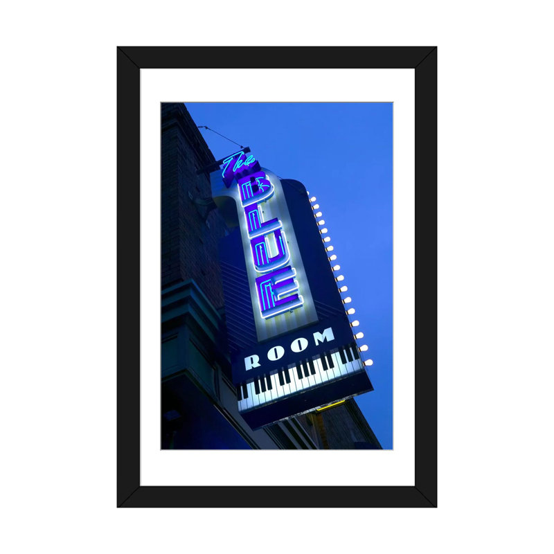«The Room Jazz Club», Reproduction de photo sur toile, H 24 po x l 16 po x P 1 po, Papier d'art encadré noir, Blanc