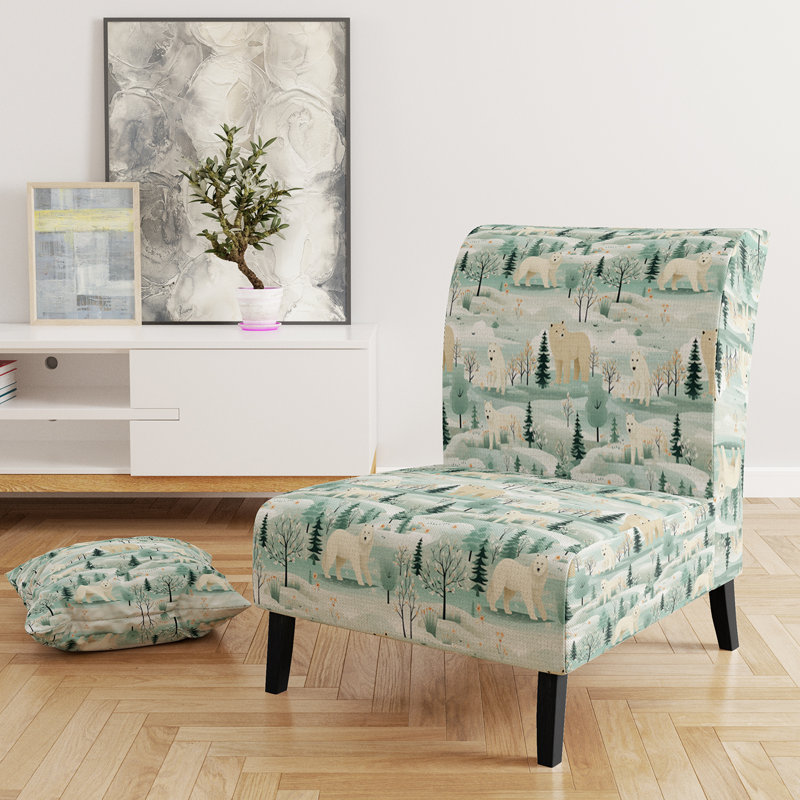 Fauteuil de chambre d'appoint décontracté en velours arctique Essence II de l'Arctique