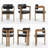Stanford Faux Leather Upholstered Curved Solid Wood Dining Chair-2068014465-2078729016